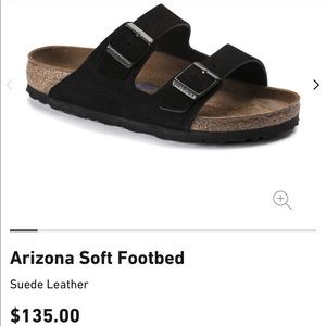 Birkenstock Arizona Black Suede Sandals size 38 women 7-7.5 US worn a few times